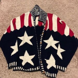 Cotton salsa American Flag cardigan sweater